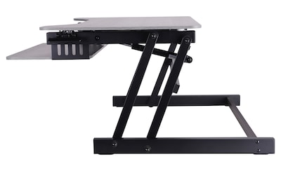 Rocelco 32"W 5"-17"H Adjustable Standing Desk Converter with Anti Fatigue Mat, Gray (R ADRG-MAFM)