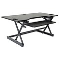 Rocelco 46W 5-20H Large Standing Desk Converter, Stand Up Triple Monitor Riser, Black (R DADRB-46