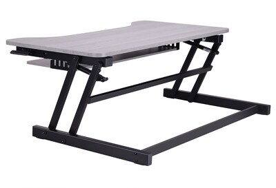 Rocelco 37.5"W 5"-17"H Adjustable Standing Desk Converter, Gray (R DADRG)