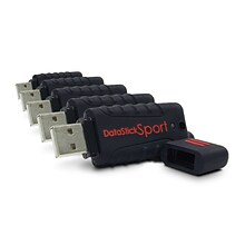 Centon Datastick Sport 64GB USB 2.0 Flash Drives, Sport Black, 5/Pack (S1-U2W1-64G-5B)