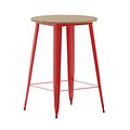 Flash Furniture Declan Indoor/Outdoor Bar Top Table, 42, Brown Top with Red Base (JJT14623H76BRRD)