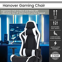 Hanover Commando Ergonomic Gaming Chair, Black/White (HGC0114)