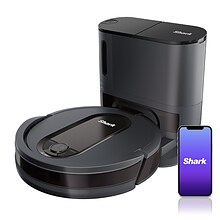 Shark EZ Robot Vacuum With Self-Empty Base, Row-By-Row Cleaning, Dark Gray (RV912S)