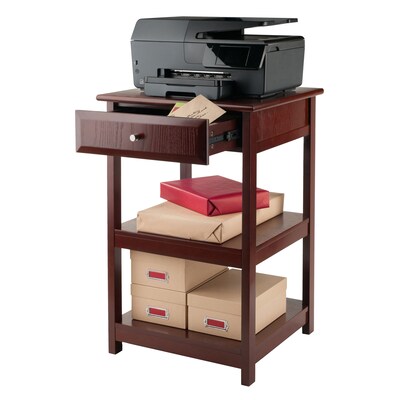 Winsome Delta 2-Shelf Wood Mobile Printer Stand, Walnut (94121)