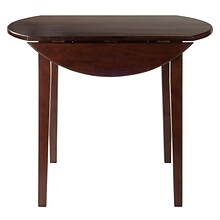 Winsome Clayton 36 Round Drop Leaf Table, Walnut (94436)