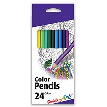 Pentel Arts Color Pencils, Assorted Colors, 24 Pack (CB8-24)