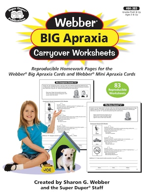 Super Duper Publications Big Apraxia Carryover Worksheets, Reproducible, Paperback (BK383)