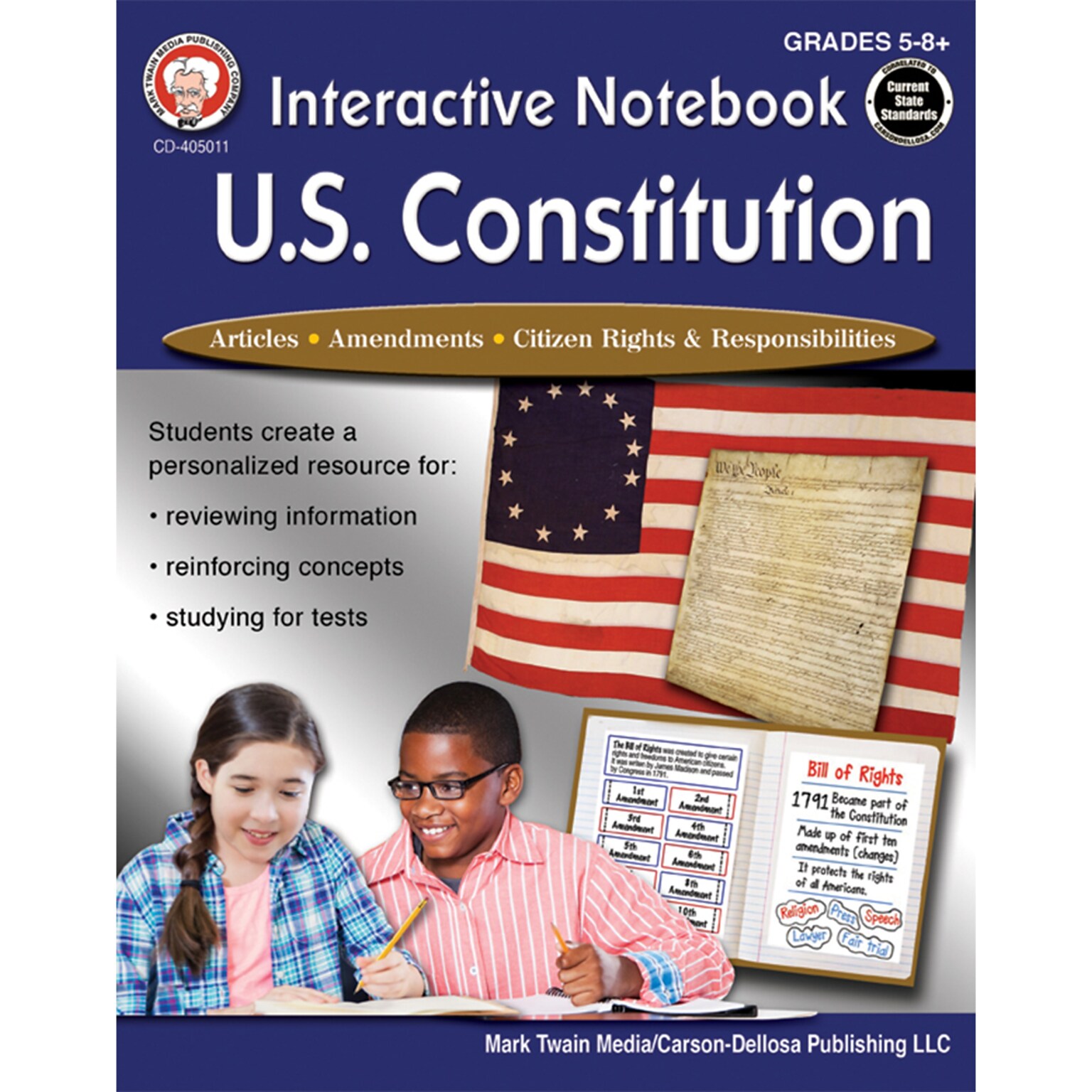 Mark Twain Interactive Notebook: U.S. Constitution, Grades 5 - 12 Paperback (405011)
