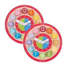 Bigjigs Toys Teaching Clock, Pack of 2 (BJTBJ906-2)