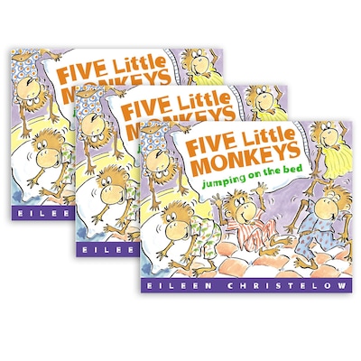 Houghton Mifflin Harcourt Five Little Monkeys Jumping on the Bed Book, Pack of 3 (HO-395557011-3)