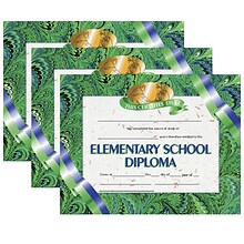 Hayes Publishing Elementary School Diploma, 8.5 x 11, 30 Per Pack, 3 Packs (H-VA522-3)