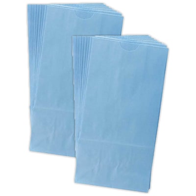 Hygloss Gusseted Paper Bags, #6 (6 x 3.5 x 11), Blue, 50 Per Pack, 2 Packs (HYG66509-2)