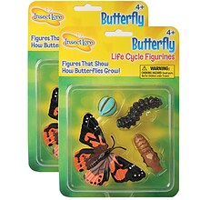 Insect Lore Butterfly Life Cycle Stages Figurines, 4 Per Set, 2 Sets (ILP4760-2)
