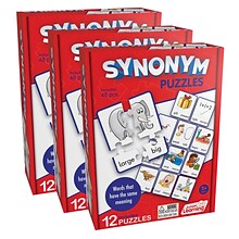 Junior Learning Synonym Puzzles, 12 Per Set, 3 Sets (JRL241-3)