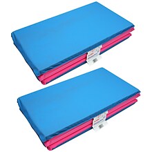 KinderMat Toddler KinderMat w/Pillow Section, 46 x 21, Blue/Pink, 2/Bundle (PZ-TBP203-2)