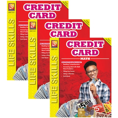Remedia Publications Credit Card Math: Life Skills Math Series, Pack of 3 (REM5241-3)