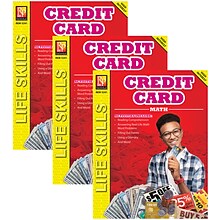 Remedia Publications Credit Card Math: Life Skills Math Series, Pack of 3 (REM5241-3)