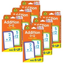 School Zone Publishing Addition 0-12 Flash Cards, 6 Packs (SZP04006-6)