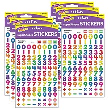 TREND Numbers superShapes Stickers, 800 Per Pack, 6 Packs (T-46036-6)