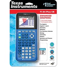 Texas Instruments TI-84 Plus CE Graphing Calculator, Blue (84PLCE/TBL/1L1/ZC)