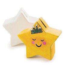 S&S Worldwide Color Me Ceramic Bisque Star Banks, Pack of 12 (A-9846-2)