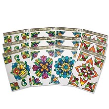 S&S Worldwide Stained Glass Window Clings Rect, 12/Pack (CF-13312)