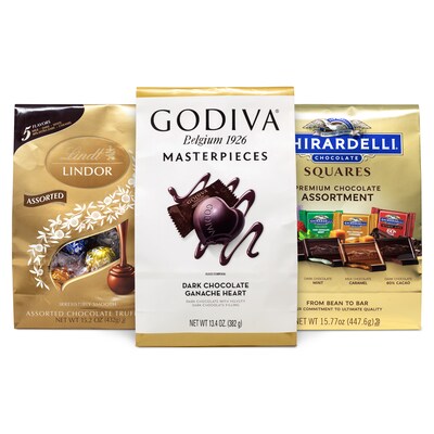 Godiva Miniatures Assorted Chocolate, 3/Pack (600-00730)