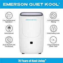 Emerson Quiet Kool High Efficiency 30-Pint SMART Dehumidifier Wi-Fi and Voice Control (EAD30SE1T)