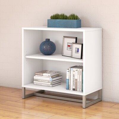 Bush Business Furniture Method 2 Shelf Bookcase Cabinet, White (KI70205)