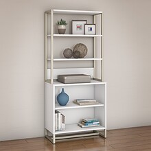 Bush Business Furniture Method Bookcase with Hutch, White (MTH013WH)