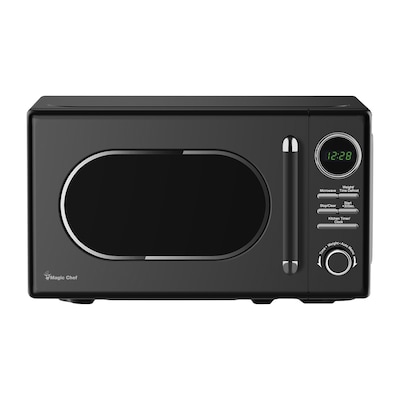 Magic Chef 0.7-Cu. Ft. 700W Retro Countertop Microwave, Black (MC77CMB)