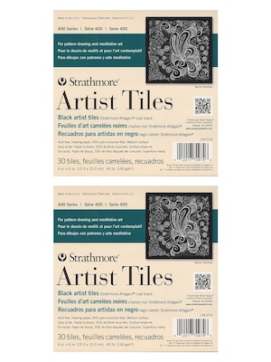 Strathmore Artist Tiles black drawing pad of 30 6 in. x 6 in. [Pack of 2](PK2-105-974-1)