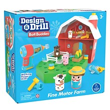 Educational Insights Design & Drill Bolt Buddies Barn STEM Toy, 32 Pieces (EI-4134)