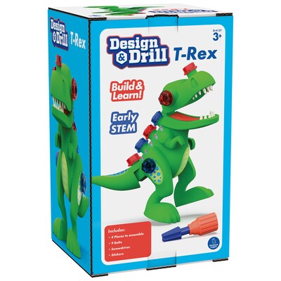 Educational Insights Design & Drill T-Rex STEM Toy, 13-Pieces (EI-4137)