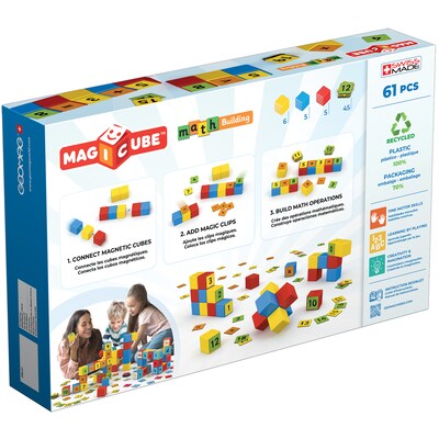 Geomag Magicube Math Building Set, Recycled, 61 Pieces (GMW257)