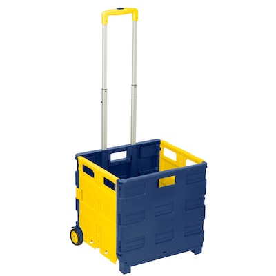 Folding Utility Cart, Blue/Yellow