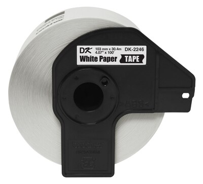 Brother DK-2246 Extra Wide Width Continuous Paper Labels, 4-7/100" x 100', Black on White (DK-2246)