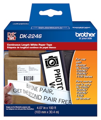 Brother DK-2246 Extra Wide Width Continuous Paper Labels, 4-7/100 x 100, Black on White (DK-2246)