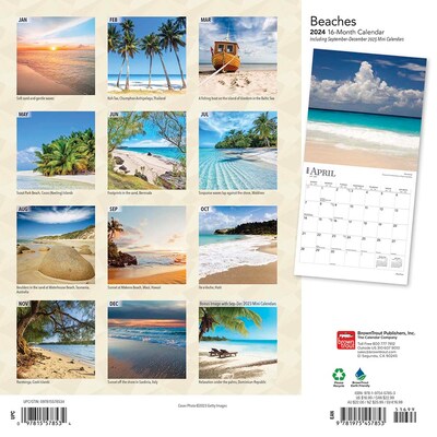 2024 BrownTrout Beaches 12 x 12 Monthly Wall Calendar (9781975457853)