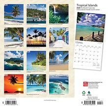 2024 BrownTrout Tropical Islands 12 x 12 Monthly Wall Calendar (9781975465452)