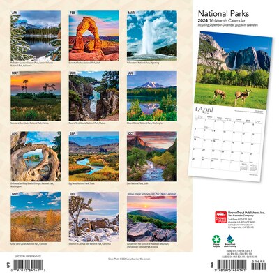 2024 BrownTrout National Parks 12 x 12 Monthly Wall Calendar (9781975464141)