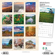 2024 BrownTrout Virginia Wild & Scenic 12 x 12 Monthly Wall Calendar (9781975465568)