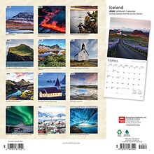 2024 BrownTrout Iceland 12 x 12 Monthly Wall Calendar (9781975467524)