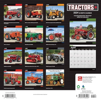 2024 BrownTrout Tractors 12 x 12 Monthly Wall Calendar (9781975465407)
