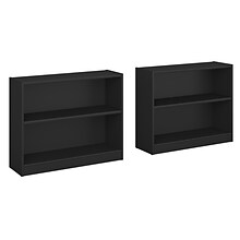 Bush Furniture Universal 30H 2-Shelf Bookcase, Classic Black, Set of 2 (UB001BL)