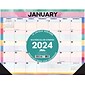 2024 Willow Creek Watercolor Stripes 22" x 17" Monthly Desk or Wall Calendar, Multicolor (38789)