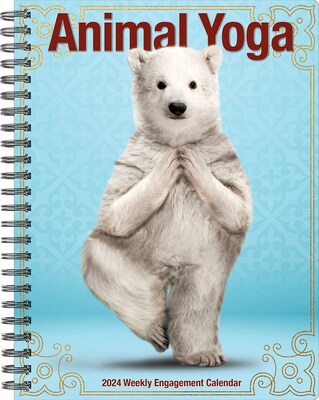 2024 Willow Creek Press Animal Yoga Weekly Engagement Calendar, 6.5 x 8.5 Spiral Planner (37805)