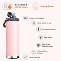 ASOBU Canyon Insulated Water Bottle with Full Hand Comfort Handle, 50 oz., Pink (ADNATMF7P)