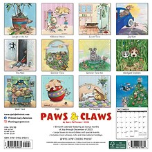 2024 Willow Creek Gary Pattersons Paws n Claws 12 x 12 Monthly Wall Calendar, Multicolor (34835)