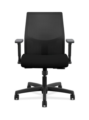 HHON Ignition ilira-Stretch Mesh/Fabric Task Chair, Height- and Width-Adjustable Arms, Black (HONI2Y1AMC10NTK)